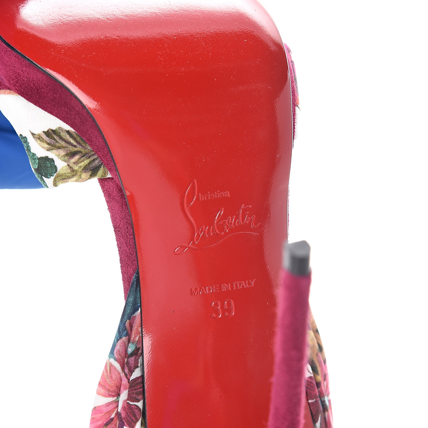 Christian Louboutin Veau Velours Crepe Verger Tres Frais 120 Sandals 39 Figue Multi 6 of 7