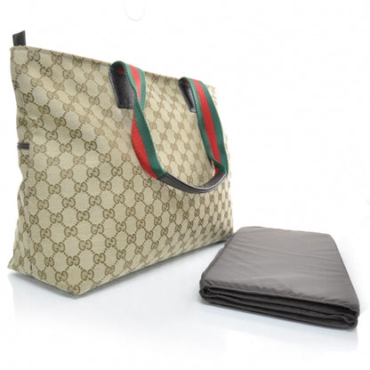 Gucci Monogram Web Large Diaper Tote Brown 2 of 8