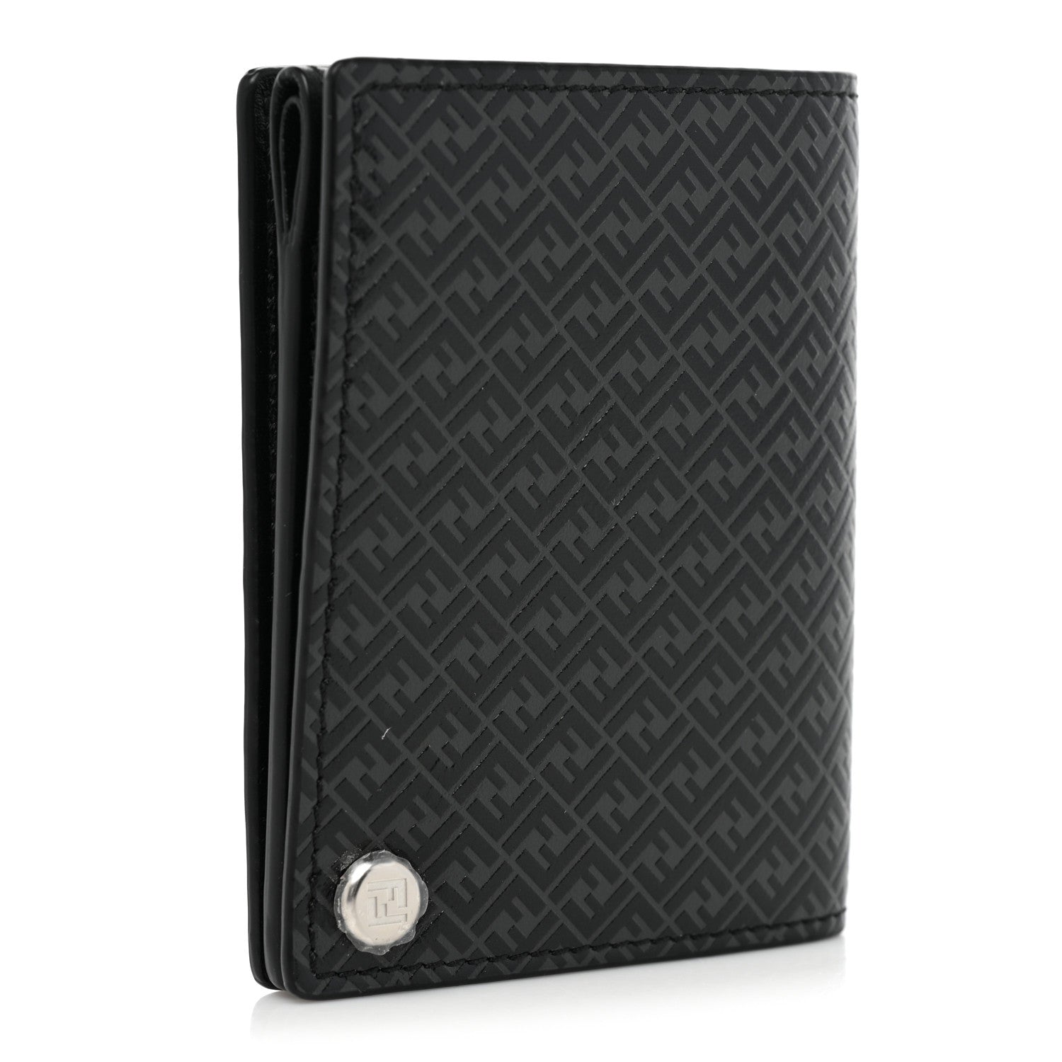 Fendi Vitello Grace Light Micro FF Embossed Flip Case Asfalto Black 3 of 7