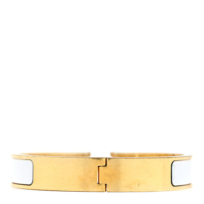 Hermes Enamel Narrow Clic Clac H Bracelet GM White 3 of 4
