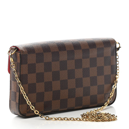Louis Vuitton Damier Ebene Pochette Felicie Chain Wallet 4 of 10