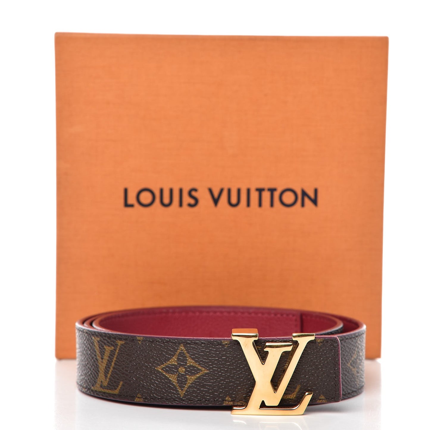 Monogram Calfskin 30mm LV Initiales Reversible Belt 90 36 Fuchsia
