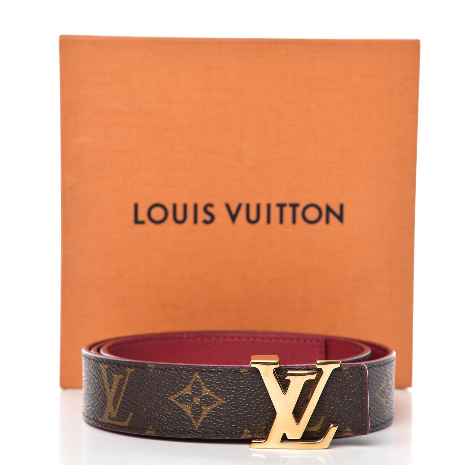 Louis Vuitton Monogram Calfskin 30mm LV Initiales Reversible Belt 90 36 Fuchsia 7 of 7