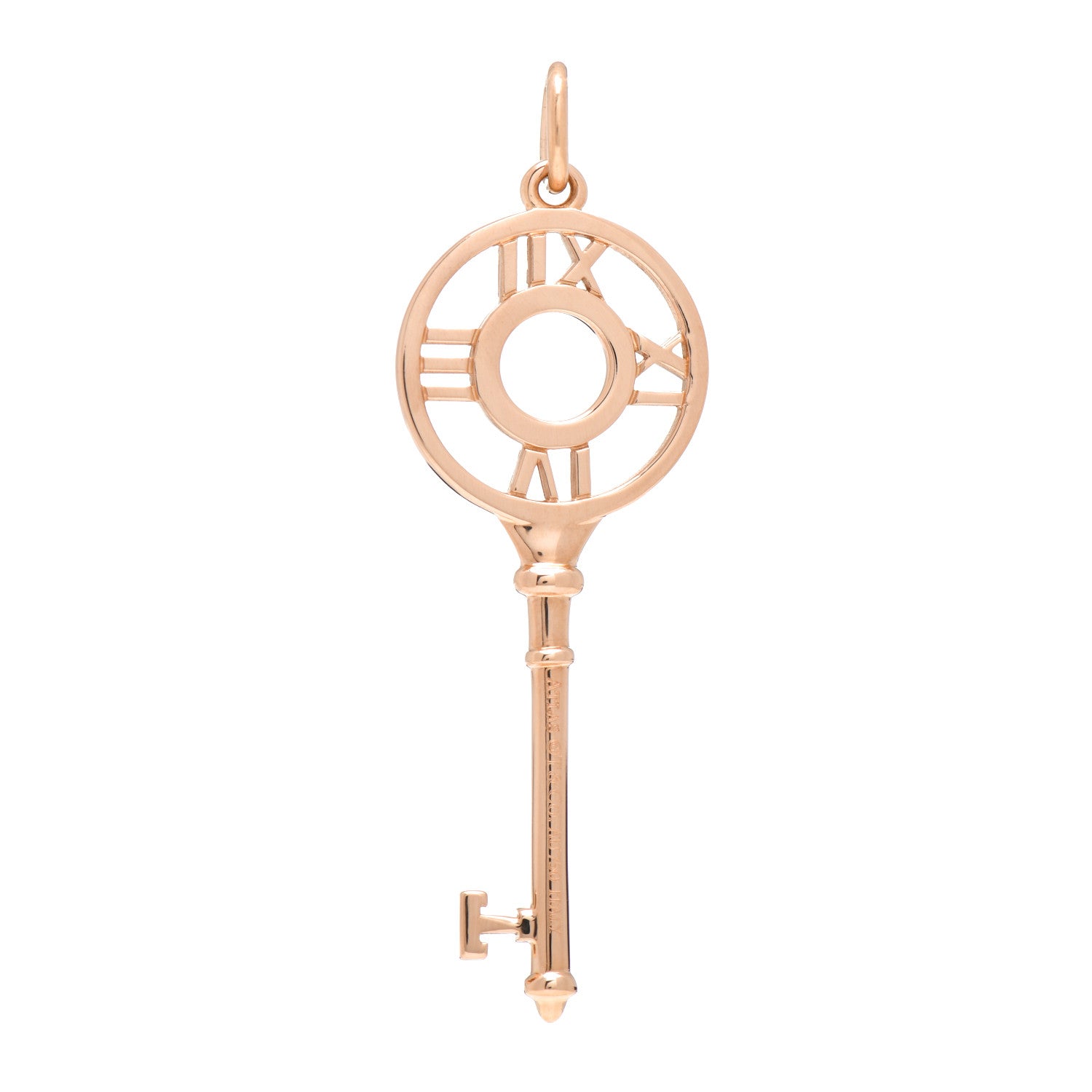 Tiffany 18K Rose Gold Diamond Atlas Key Pendant 3 of 3