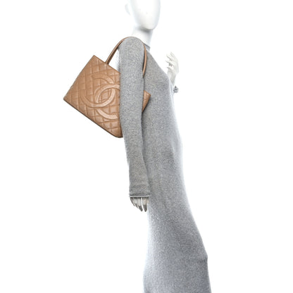 Chanel Caviar Quilted Medallion Tote Beige 2 of 10