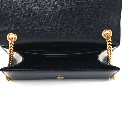 Saint Laurent Grain De Poudre Small Monogram Kate Satchel Black 4 of 10
