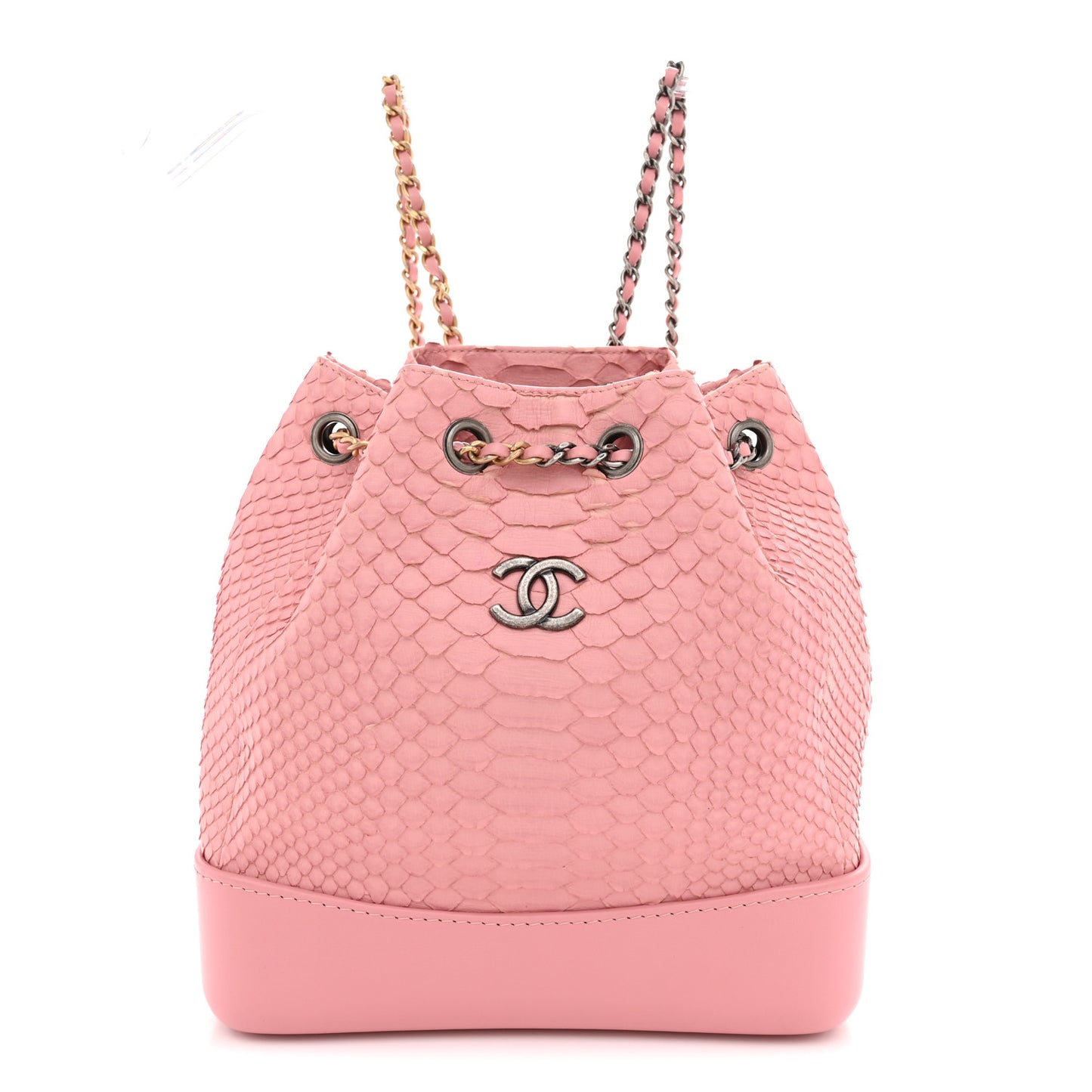 Snakeskin Small Gabrielle Backpack Light Pink