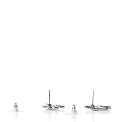 Chanel Crystal CC Starfall Earrings Silver 3 of 5