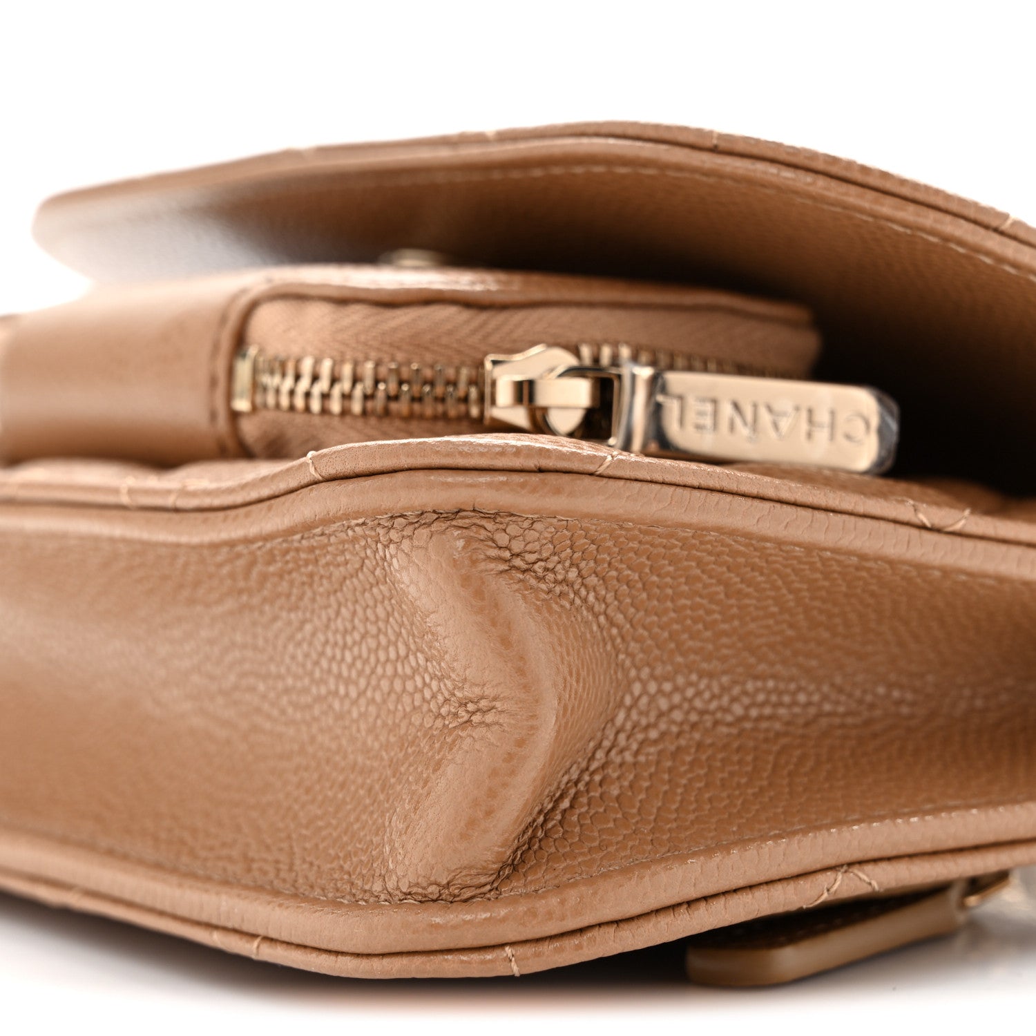 Chanel Caviar Quilted Business Affinity Clutch With Chain Flap Dark Beige 11 of 12