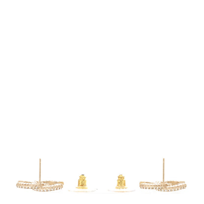 Chanel Crystal Timeless CC Earrings Light Gold 3 of 5