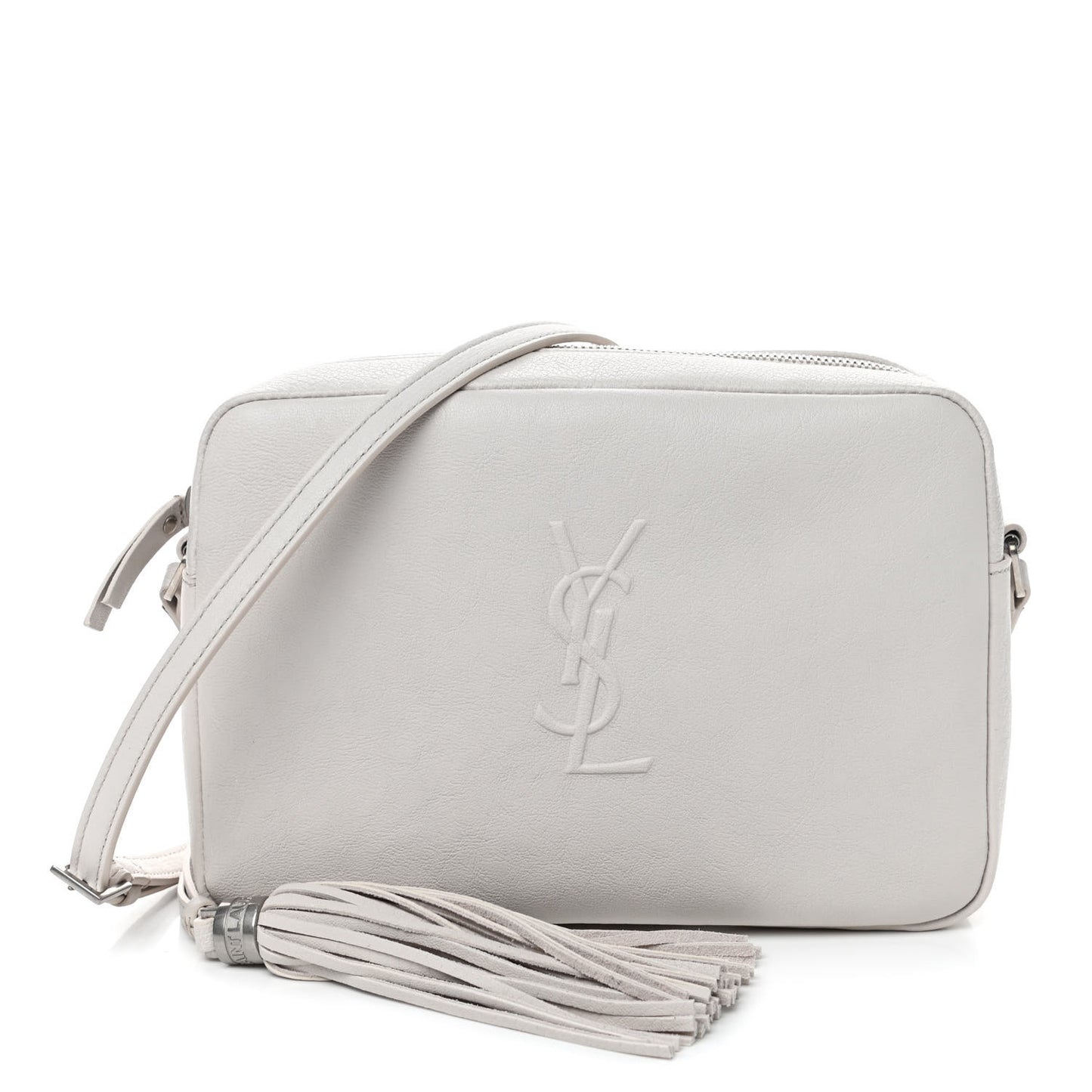 Lambskin Monogram Small Lou Camera Bag White