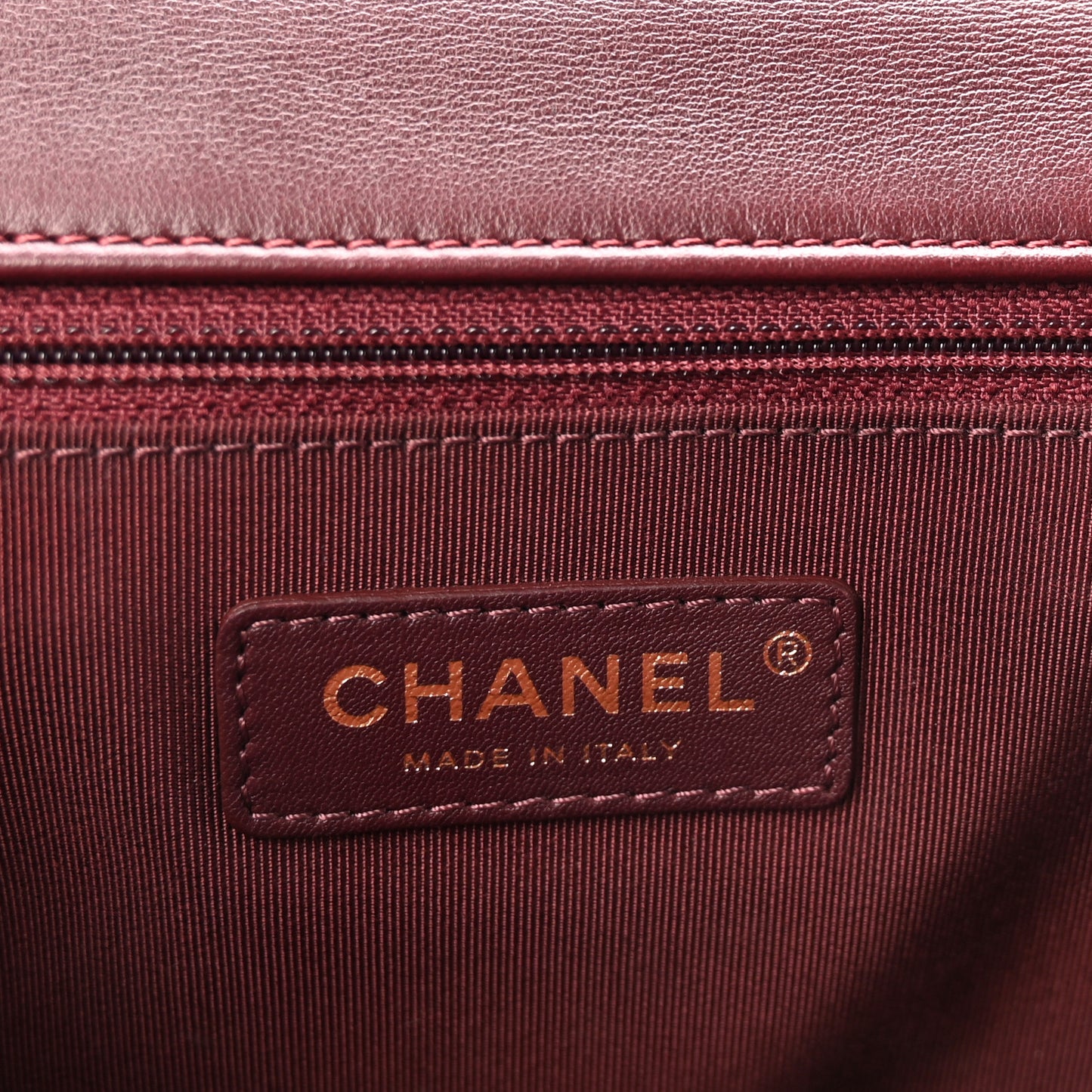 Glazed Calfskin Quilted Large Gold Bar Top Handle Flap Burgundy