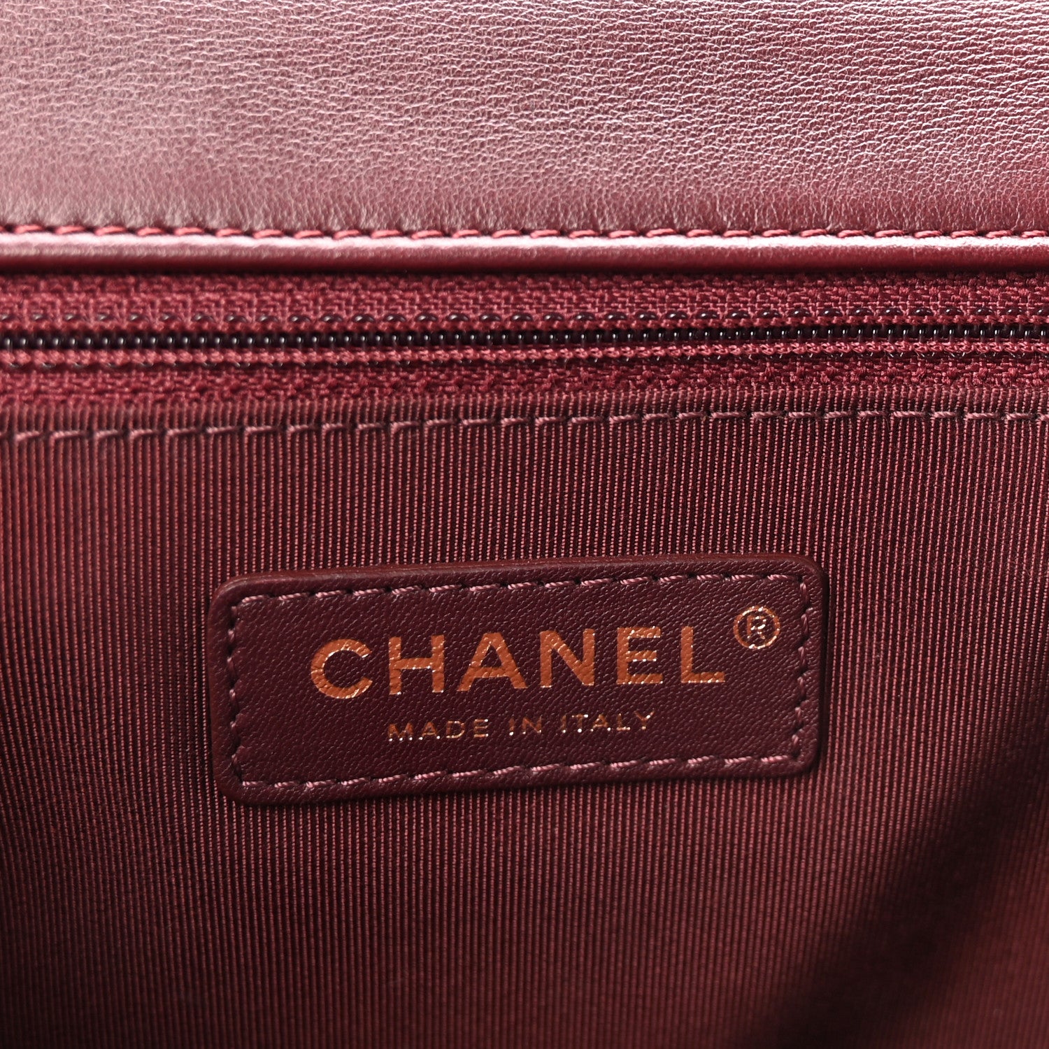 Chanel Glazed Calfskin Quilted Large Gold Bar Top Handle Flap Burgundy 6 of 10
