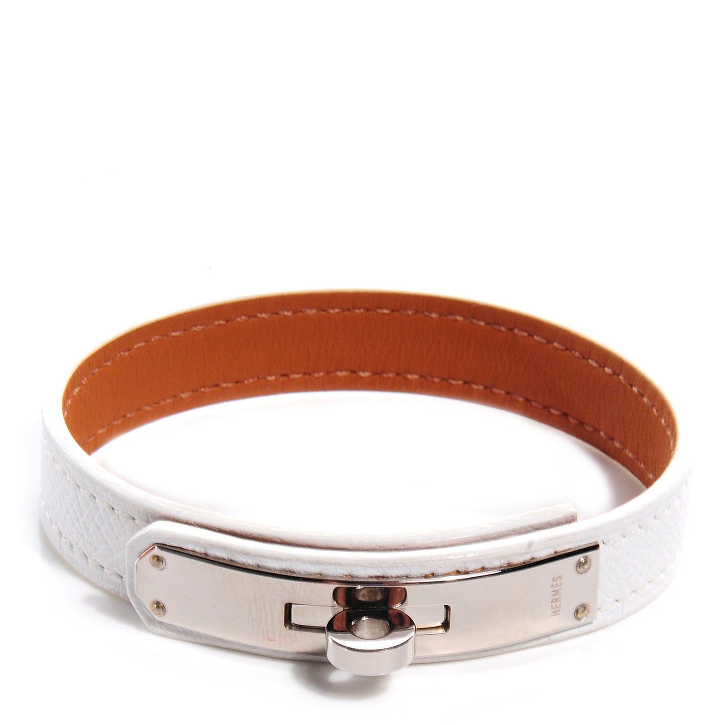 Epsom Kelly Single Tour Bracelet White L