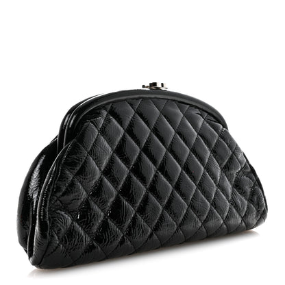 Chanel Distressed Patent Quilted Timeless Clutch Black 3 of 11