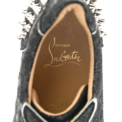 Christian Louboutin Crosta Womens Vieira Spiked Flat Comete Sneakers 37 Black Silver 8 of 11