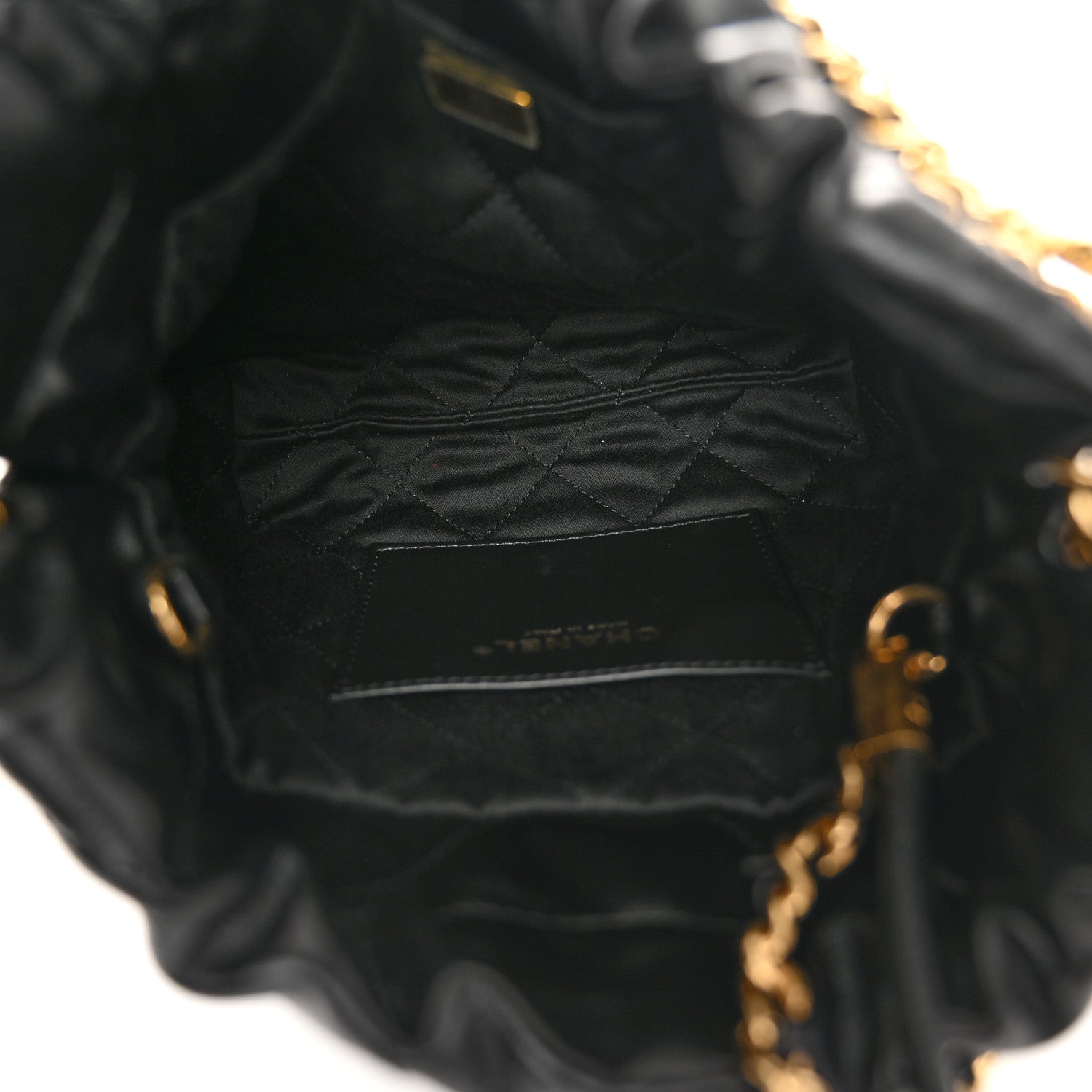 Chanel Shiny Calfskin Quilted Pearl CC Chain Mini Chanel 22 Black 5 of 11