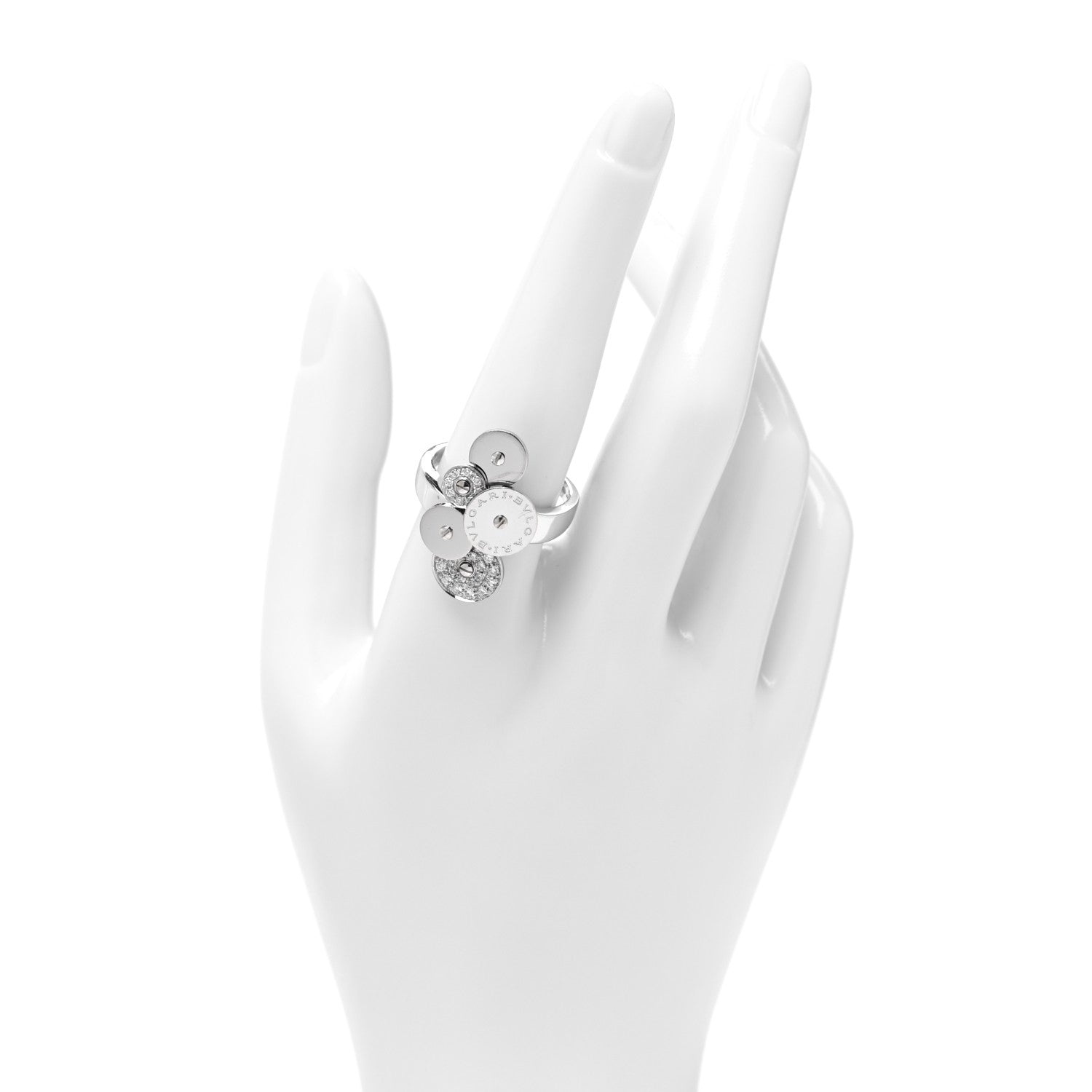 Bulgari 18K White Gold Diamond Cicladi Ring 59 8.75 2 of 5