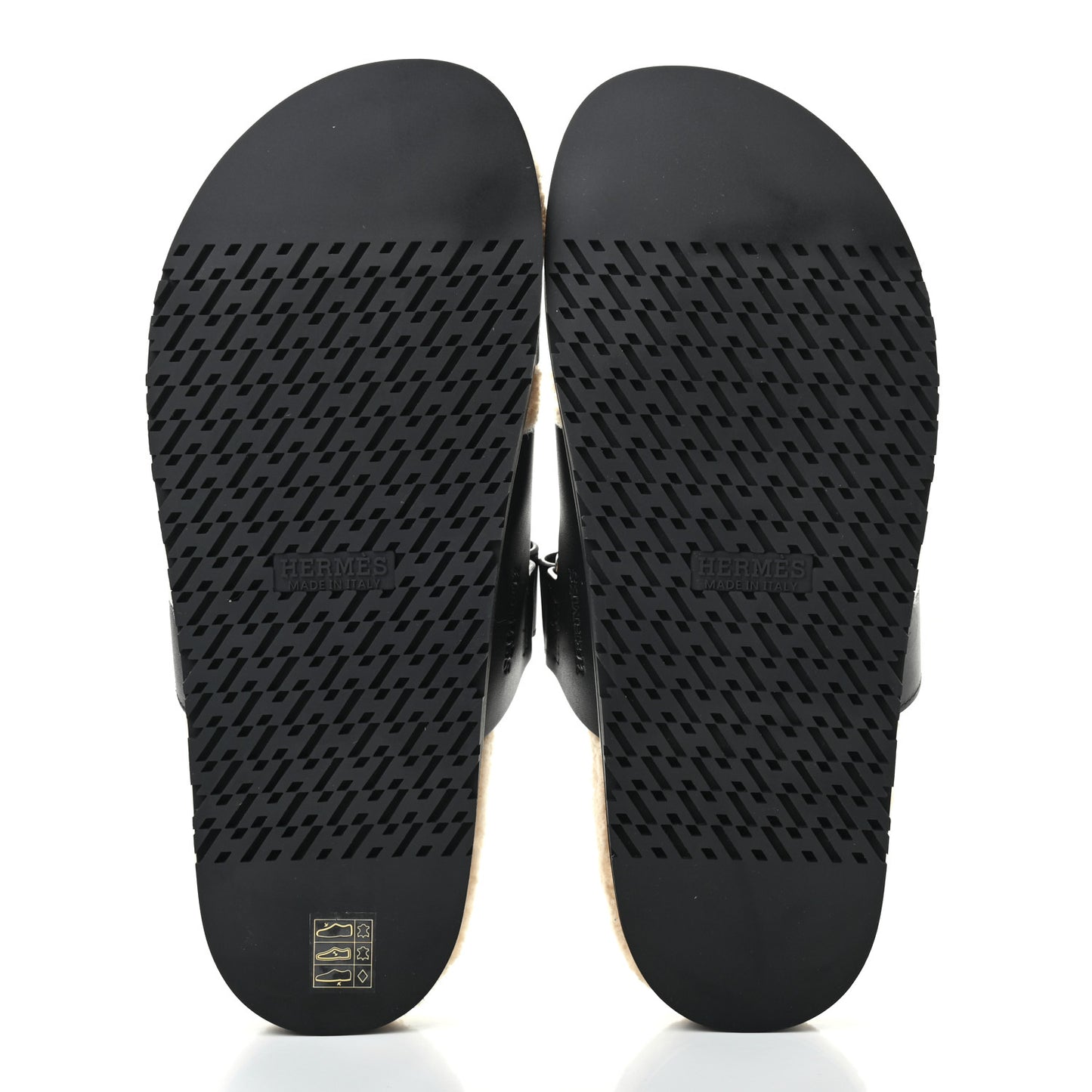 Veau Indios Woolskin Mens Chypre Sandals 44 Black Ecru