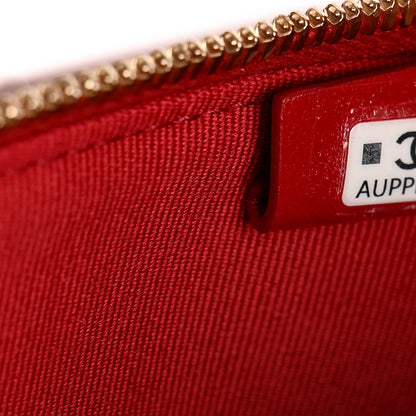 Chanel Caviar Quilted Top Handle Slim Vanity With Chain Red 7 of 11