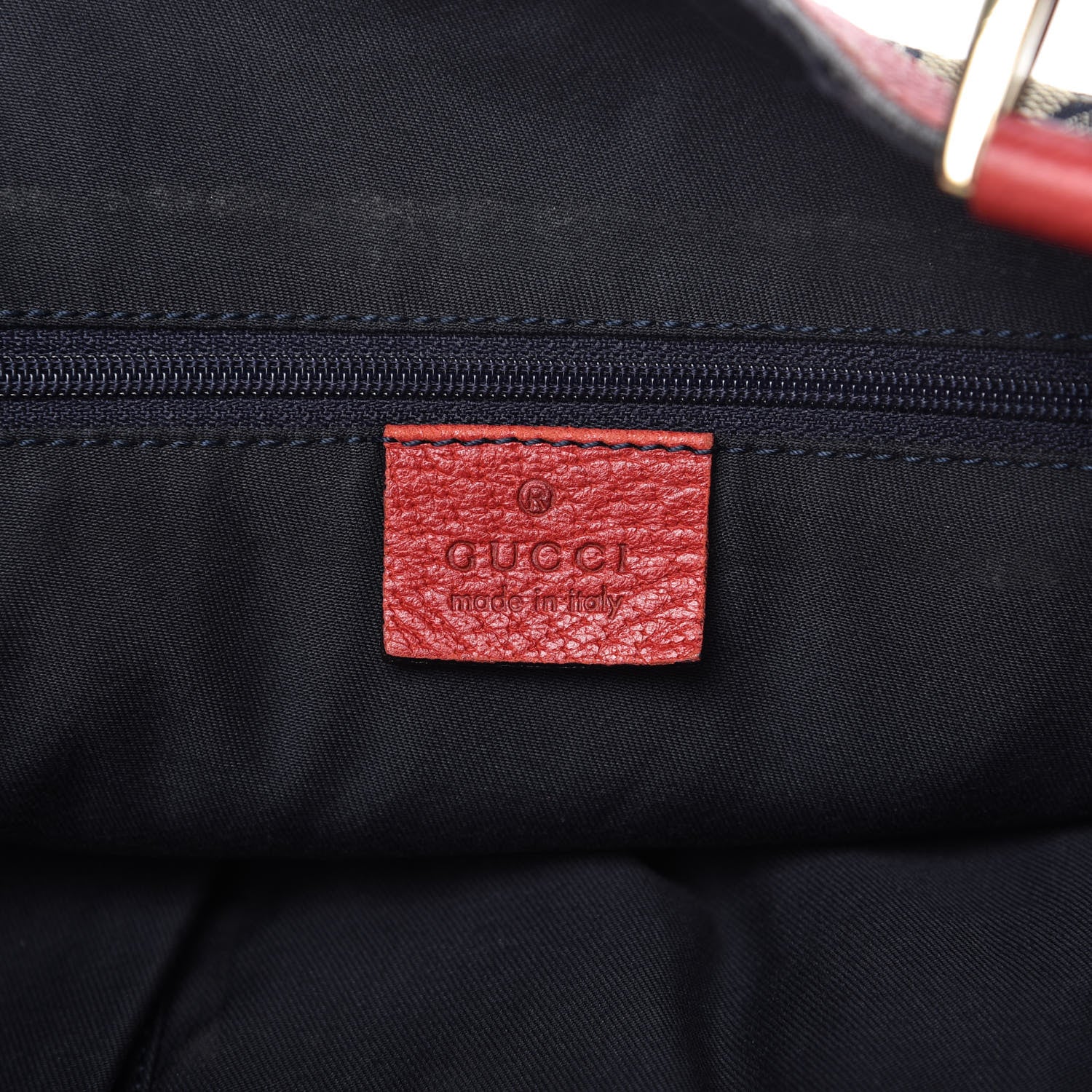 Gucci Monogram Small Abbey Tote Navy Red 8 of 10
