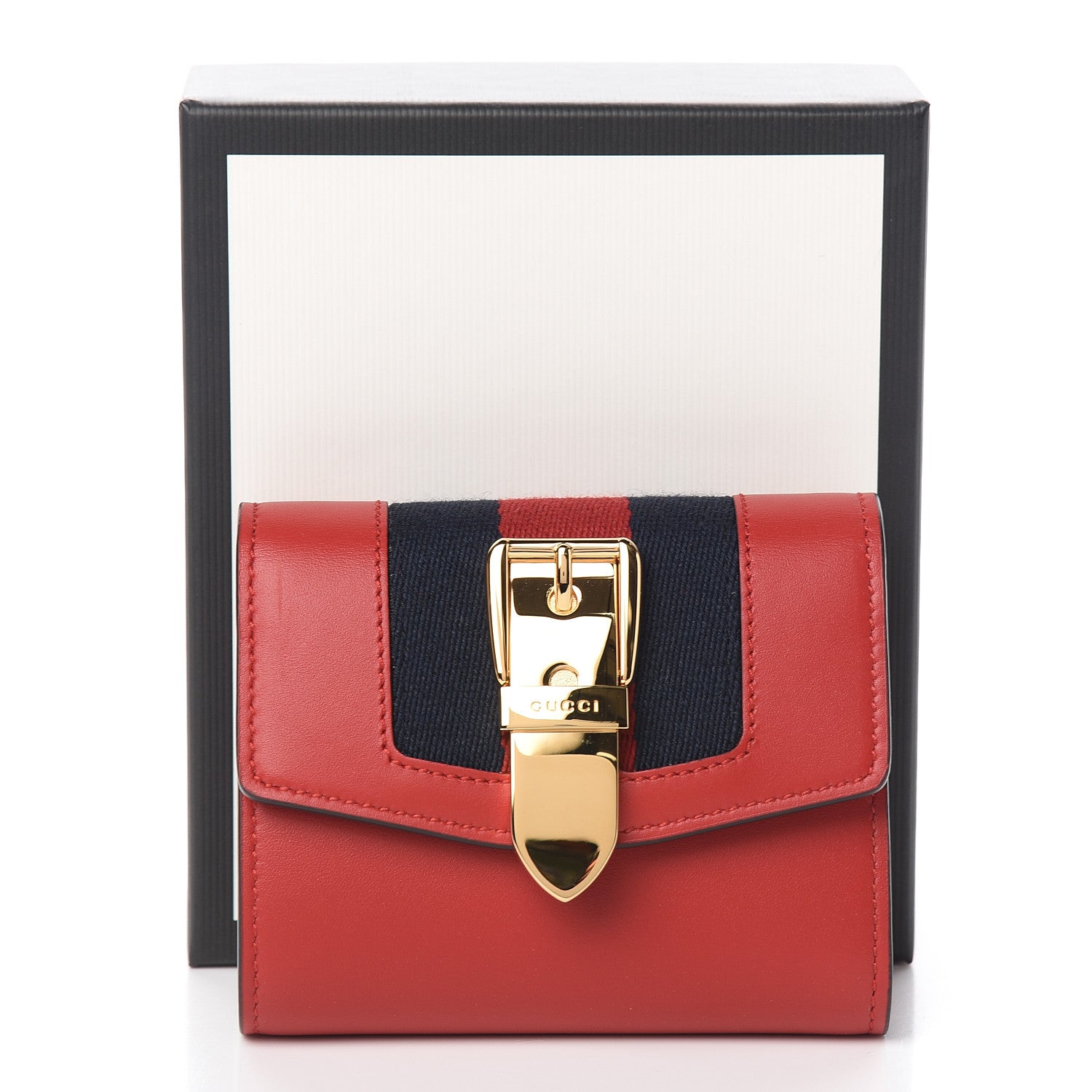 Gucci Calfskin Sylvie Wallet Hibiscus Red 8 of 8