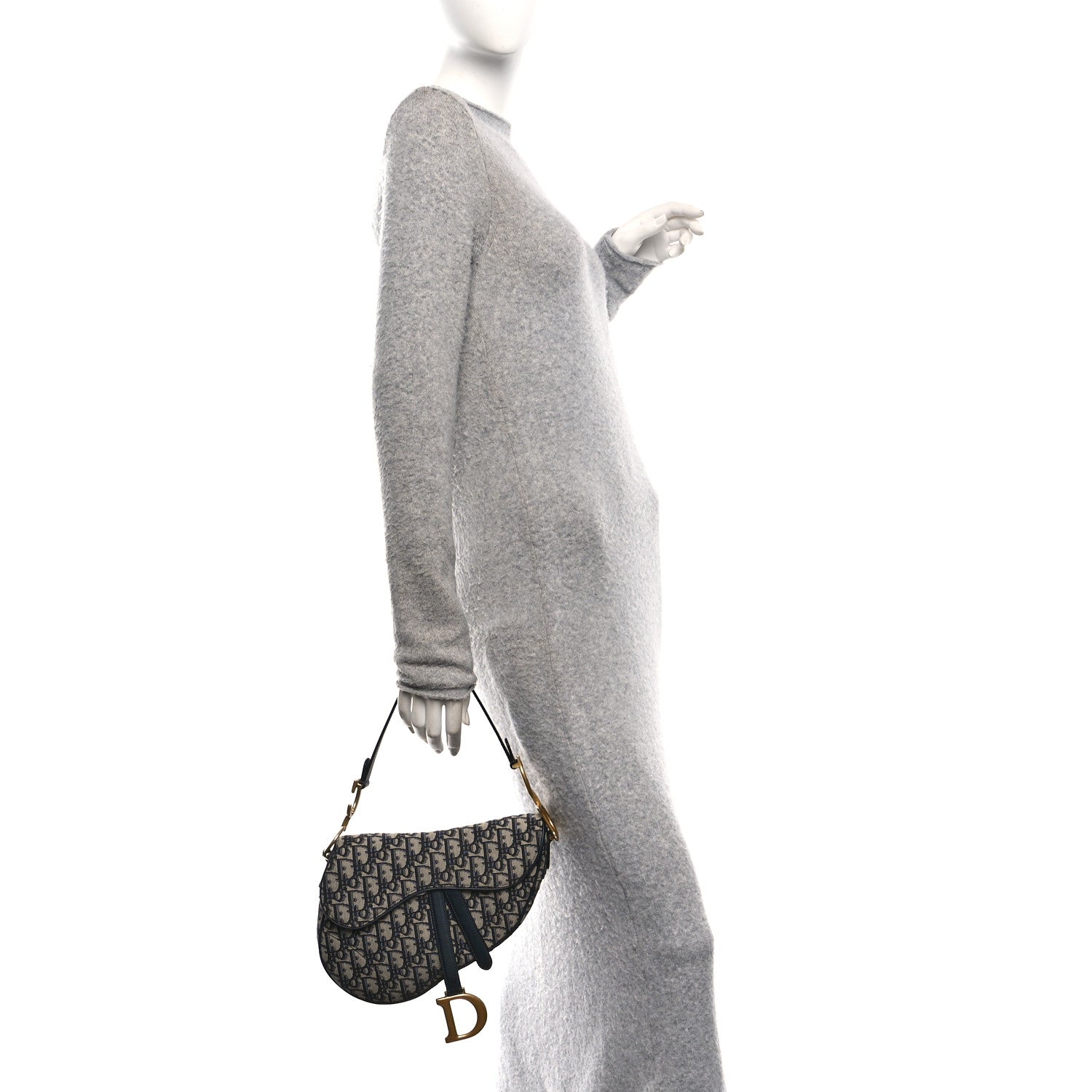 Christian Dior Oblique Saddle Bag Blue 2 of 10