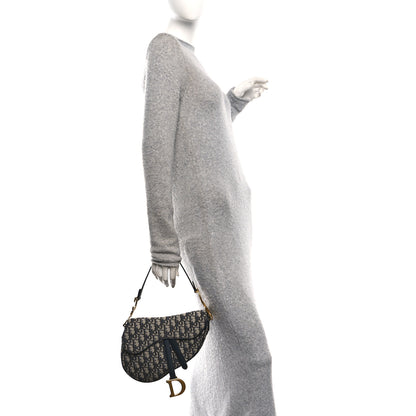 Christian Dior Oblique Saddle Bag Blue 2 of 10