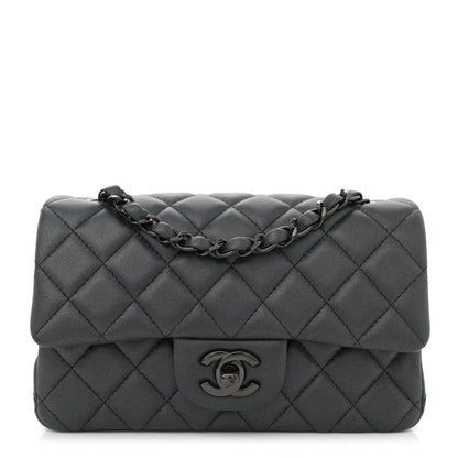 Chanel Lambskin Quilted Mini Rectangular Flap So Black 1 of 10