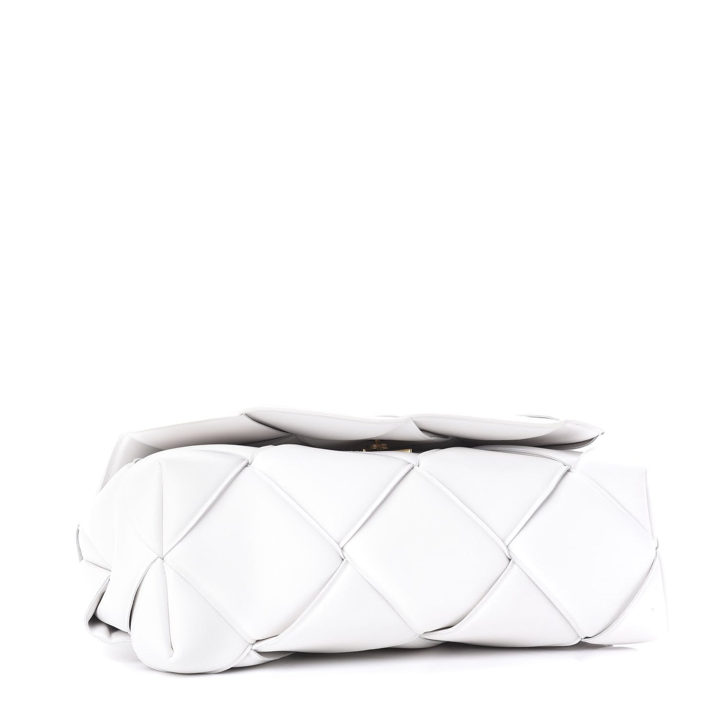 Nappa Intreccio Padded Top Handle Shoulder Bag White