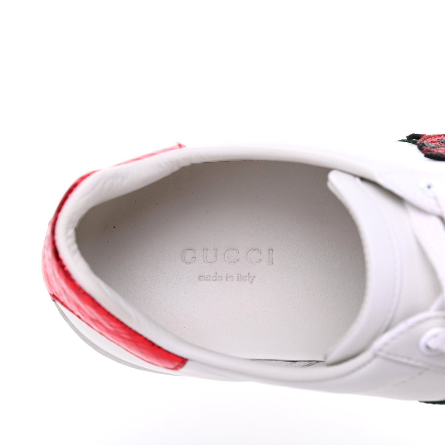 Calfskin Ayers Web Pineapple Ladybug Embroidered Womens Ace Sneakers 37.5 White