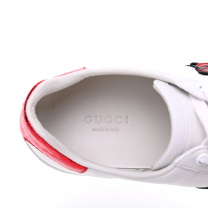Gucci Calfskin Ayers Web Pineapple Ladybug Embroidered Womens Ace Sneakers 37.5 White 7 of 20