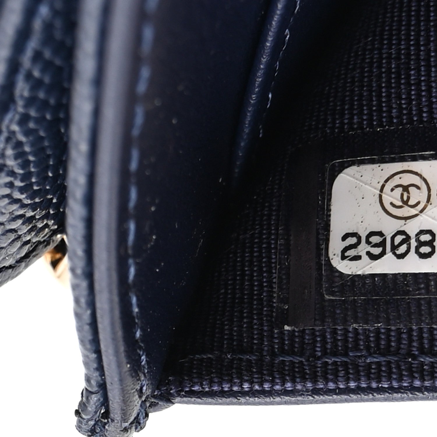 Chanel Caviar Quilted Compact Flap Wallet Navy 8 of 9