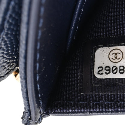 Chanel Caviar Quilted Compact Flap Wallet Navy 8 of 9