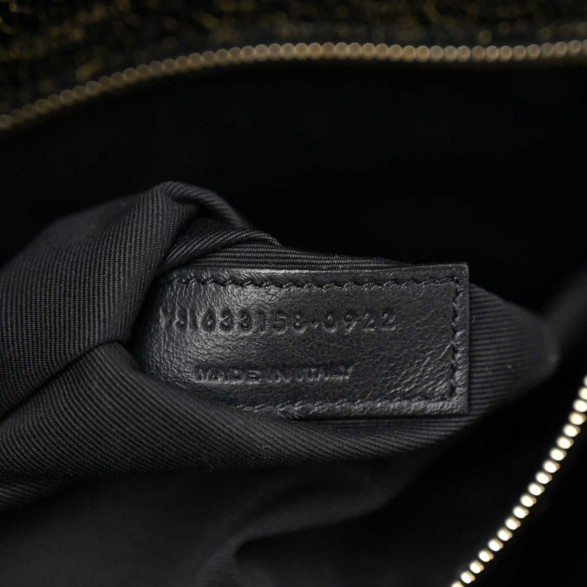 Saint Laurent Crinkled Calfskin Matelasse Monogram Medium Niki Chain Satchel Black Ocra 8 of 13