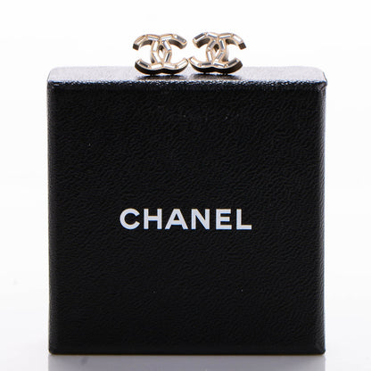 Chanel Crystal Baguette CC Earrings Gold 5 of 5