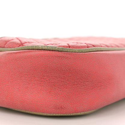 Gucci Laminated Nappa Trapuntata Mini Zumi Dome Shoulder Bag Rosso Jasmine Green Rame 9 of 12