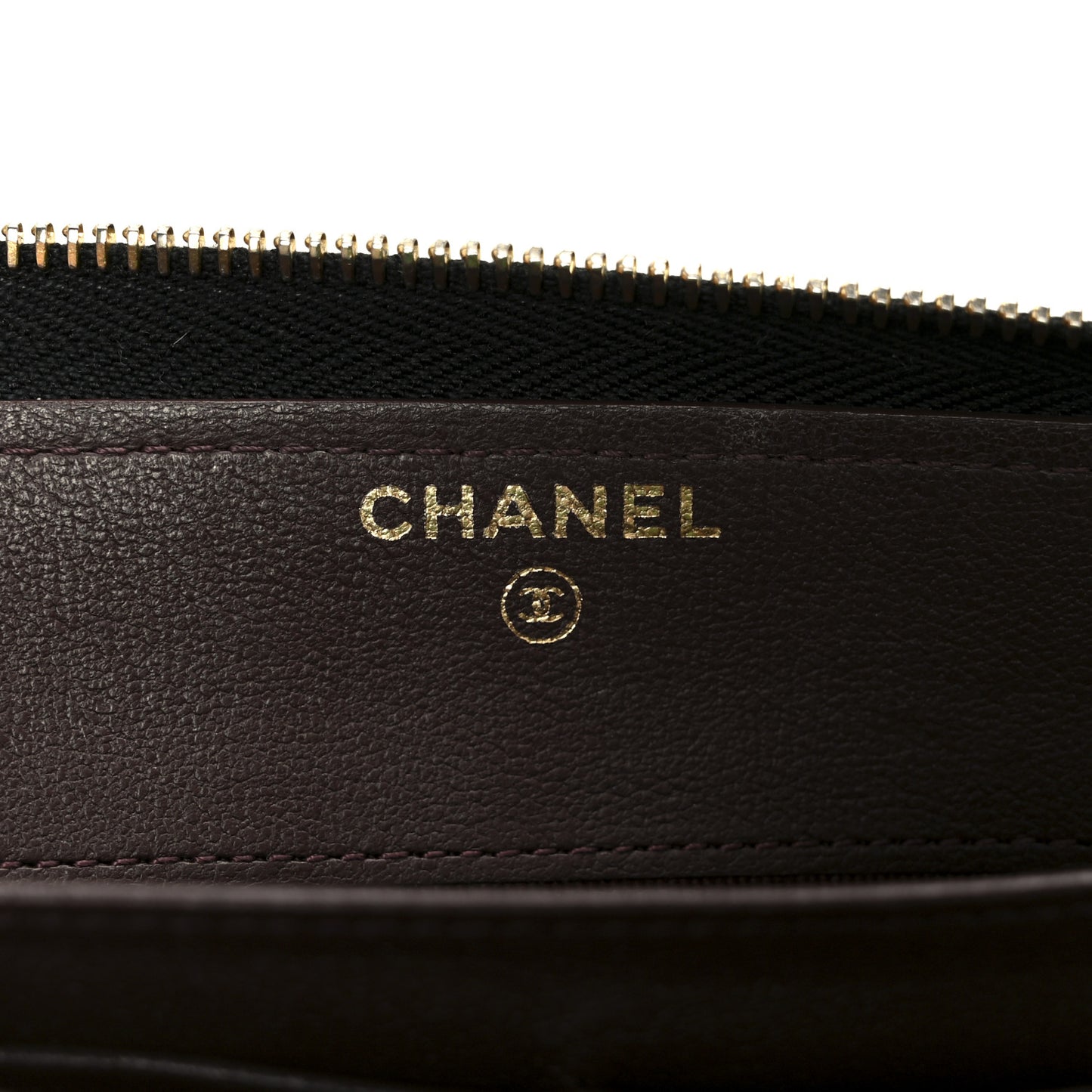 Lambskin Quilted Large Gusset Zip Around Wallet Black