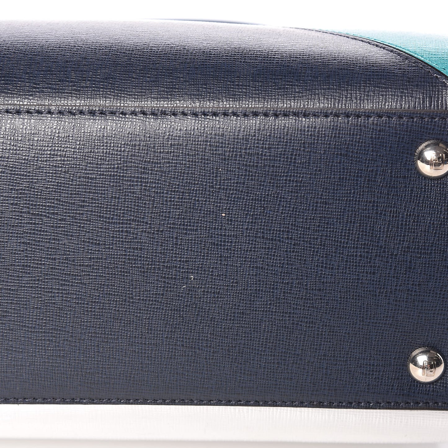 Vitello Elite Colorblock Petite 2Jours Tote Lavagna Oceano Argento