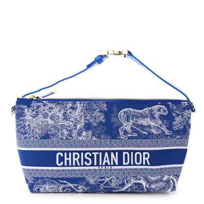 Christian Dior Technical Fabric Toile De Jouy DiorTravel Nomad Pouch Fluorescent Blue 1 of 11