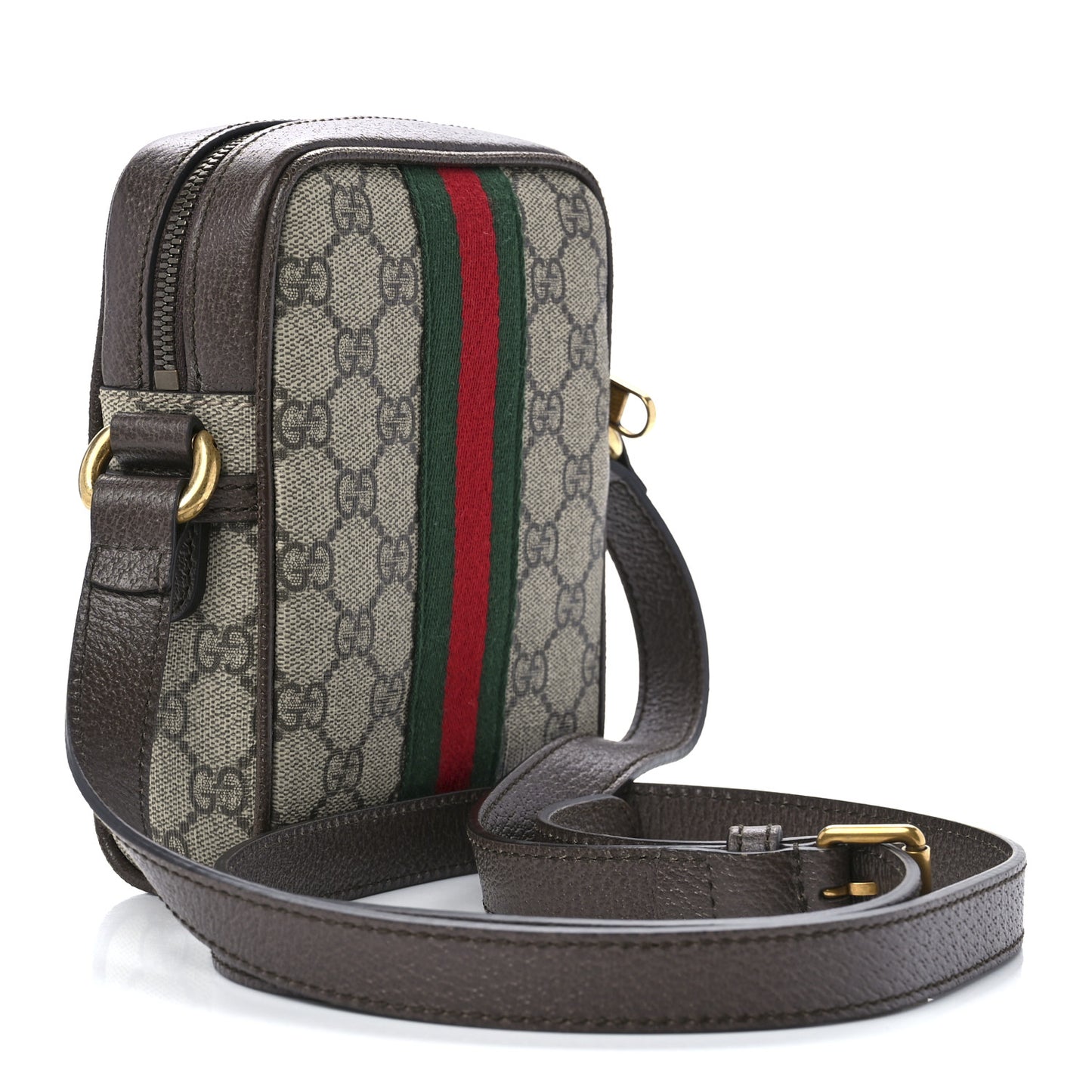 GG Supreme Monogram Web Mini Ophidia Messenger Brown