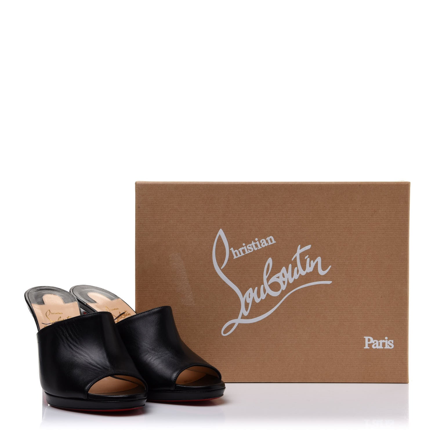Christian Louboutin Shiny Nappa Pigamule 100 Slide Sandals 37 Black 9 of 9