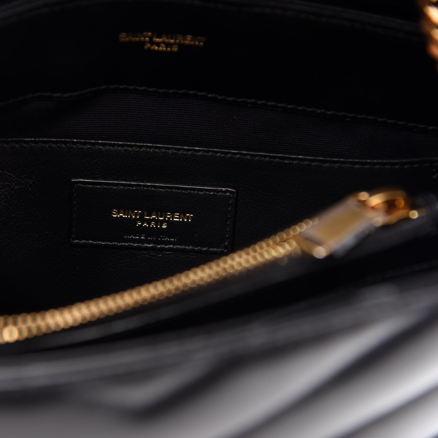 Saint Laurent Calfskin Y Quilted Monogram Small Loulou Chain Satchel Black 7 of 11