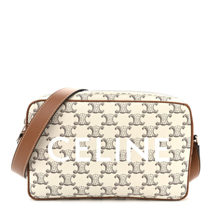 Celine Triomphe Canvas Medium Messenger Bag Tan Ecru 1 of 10