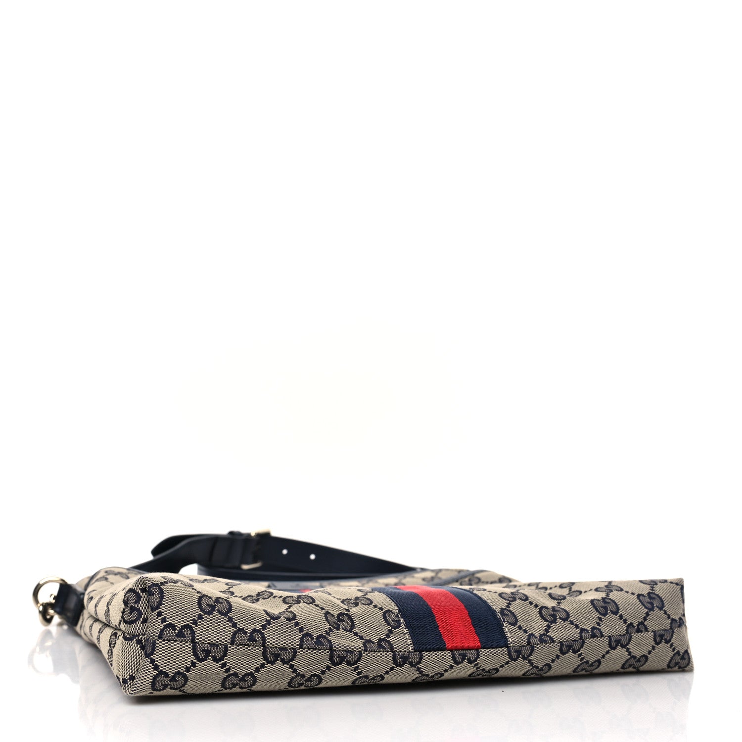 Gucci GG Supreme Monogram Web Flat Messenger Bag Navy 4 of 9