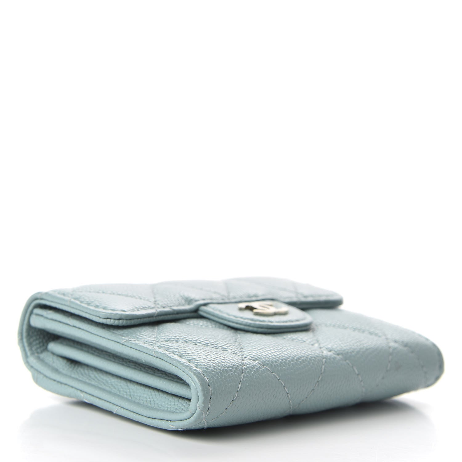 Chanel Caviar Quilted Flap Card Holder Light Blue 4 of 8