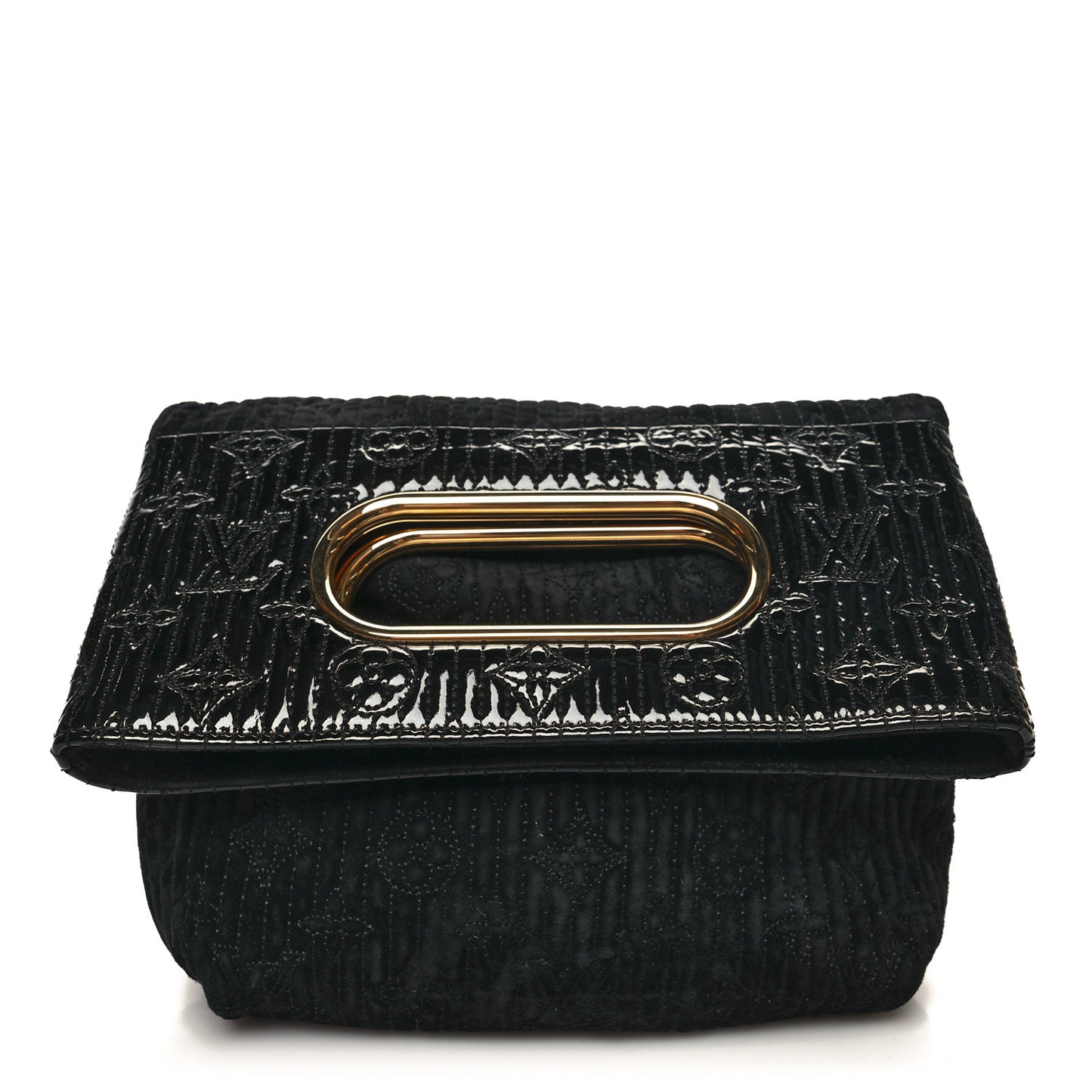 Suede Monogram Motard Afterdark Clutch Black