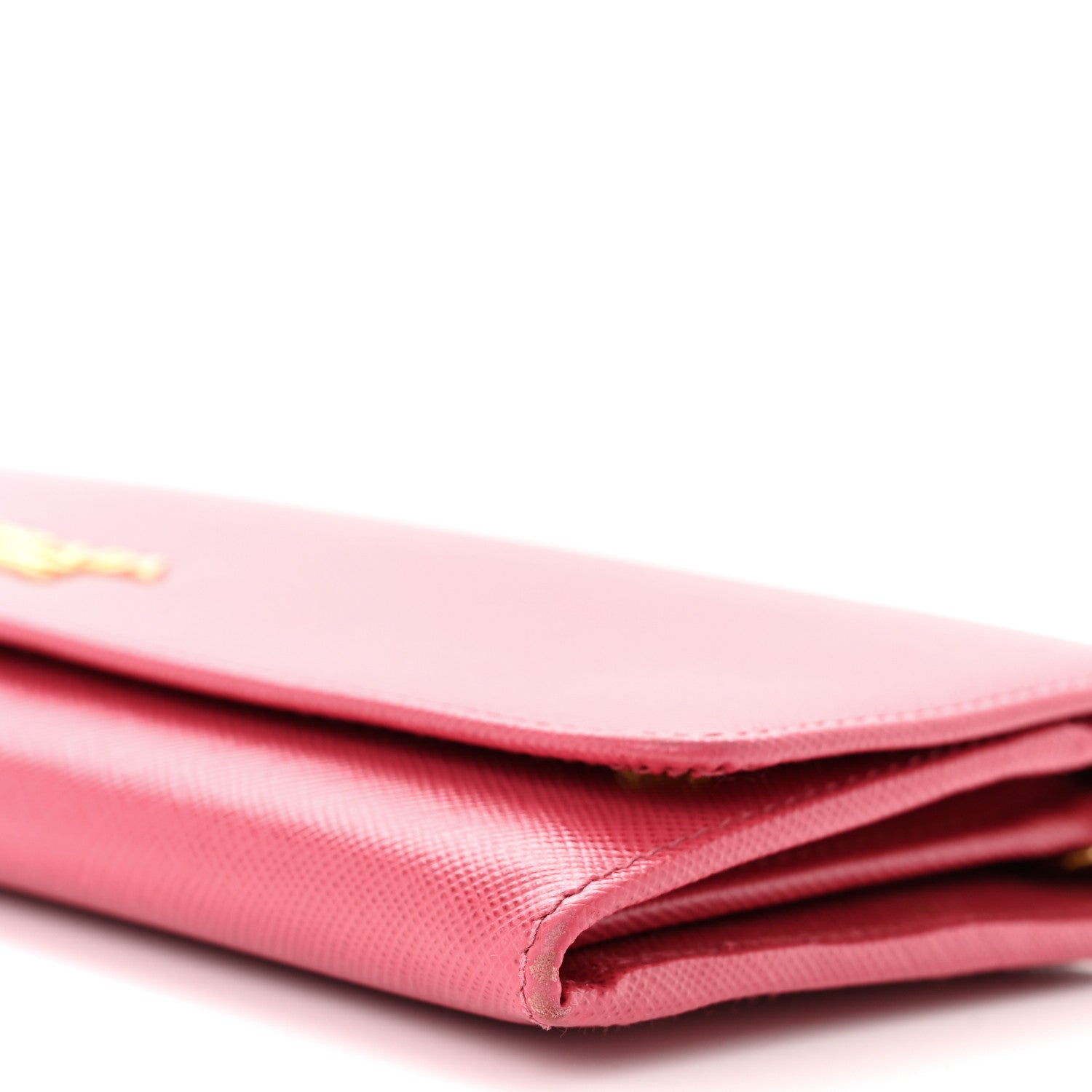 Prada Saffiano Metal Oro Chain Wallet Peonia 10 of 12