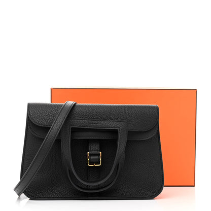 Hermes Taurillon Clemence Halzan 25 Black 11 of 11