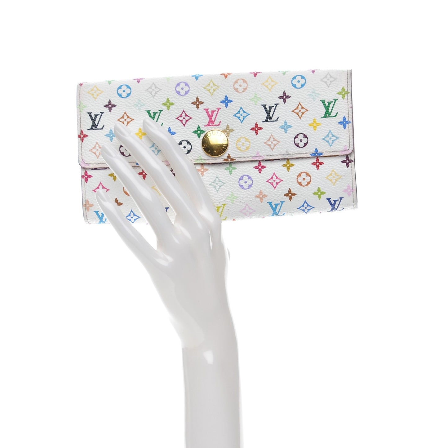 Monogram Multicolor Sarah Wallet White